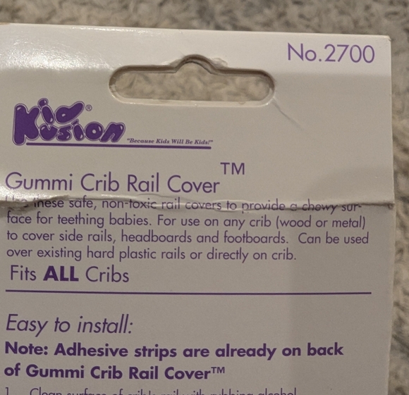 KidKusion Gummi Crib Rail Cover MADE IN USA New In Box Free With Purchase - Picture 2 of 6